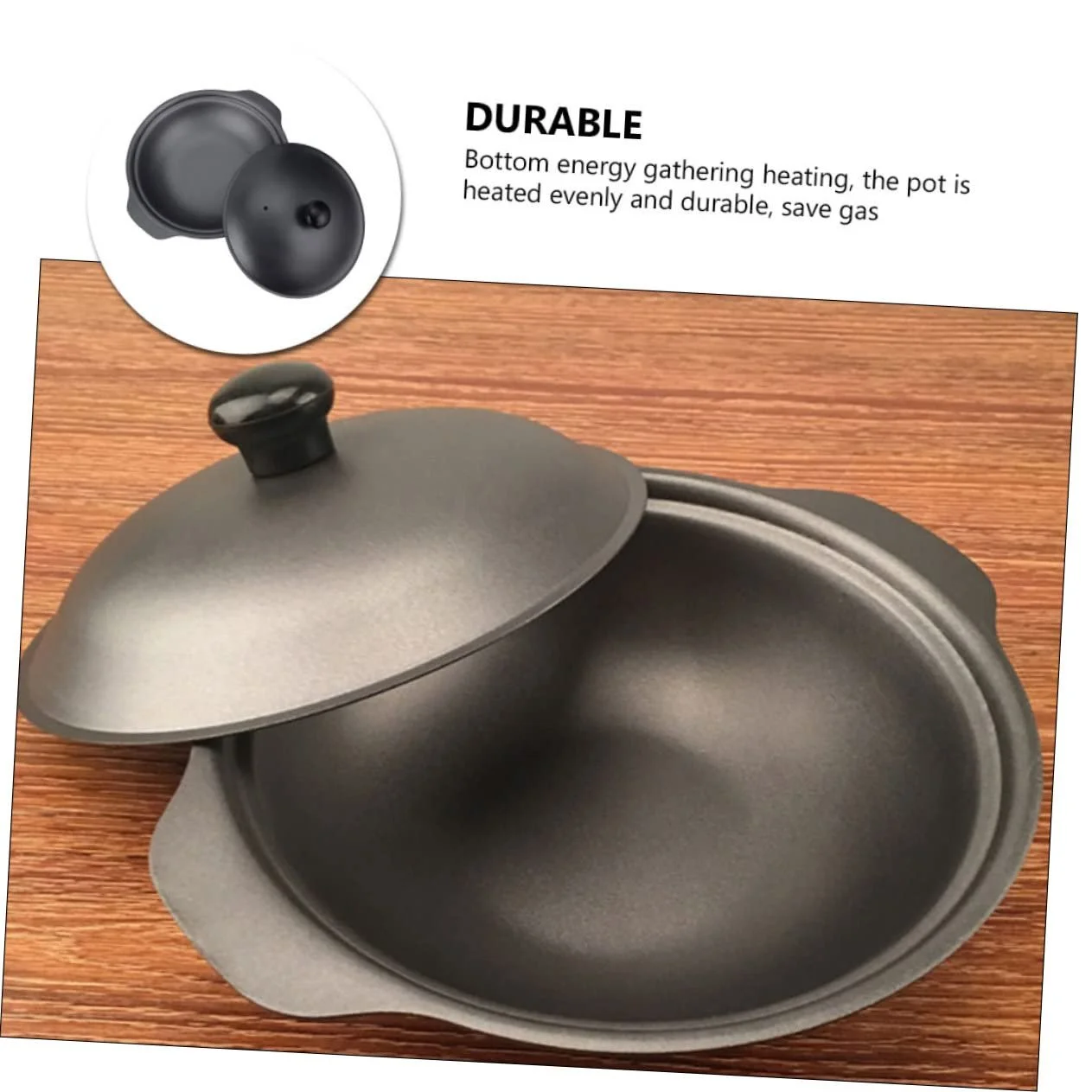 Каструля-жаровня Cast Iron з кришкою антипригарна термостійка, фото №8