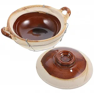 Глиняный горшок с одной ручкой ручной работы термостойкий для тушения - Фото 1