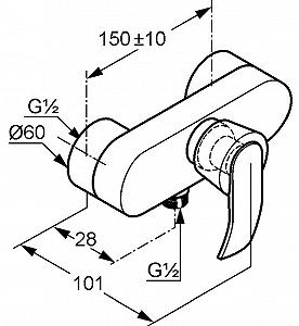 Змішувач для душу одноважільний Kludi JOOP 55423H775 хром/кришталеве скло зелене synthetic.ua - Фото 1