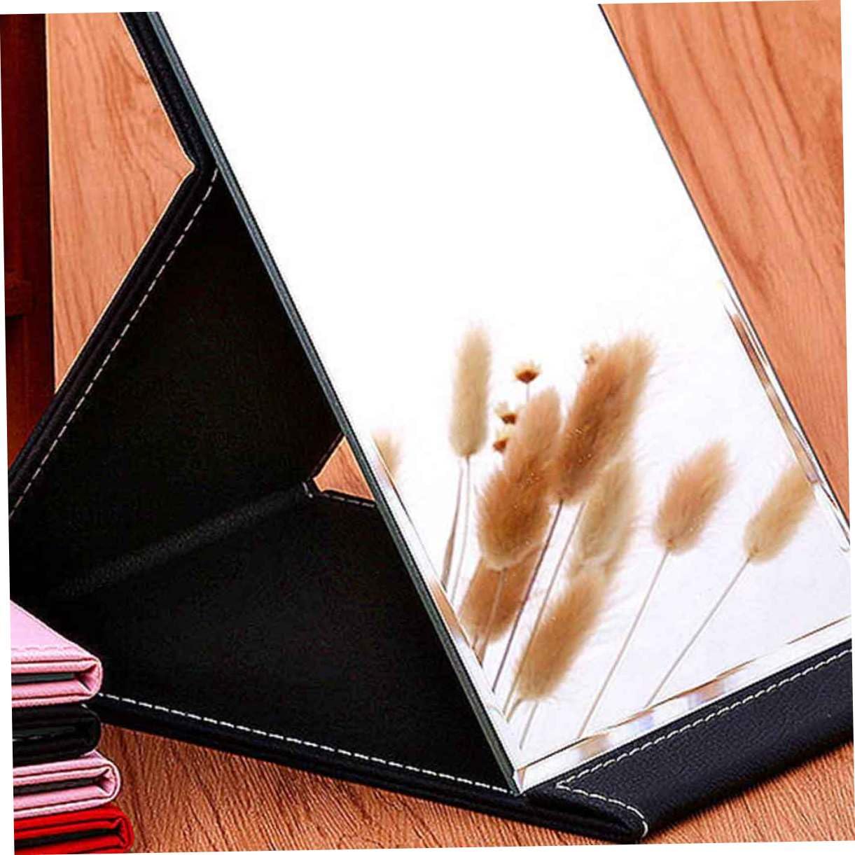 Зеркало Angoily 3x Портативное Косметическое Кожаное Зеркало Регулируемое Складное Стеклянное Макияжное Зеркало Miss, фото №2