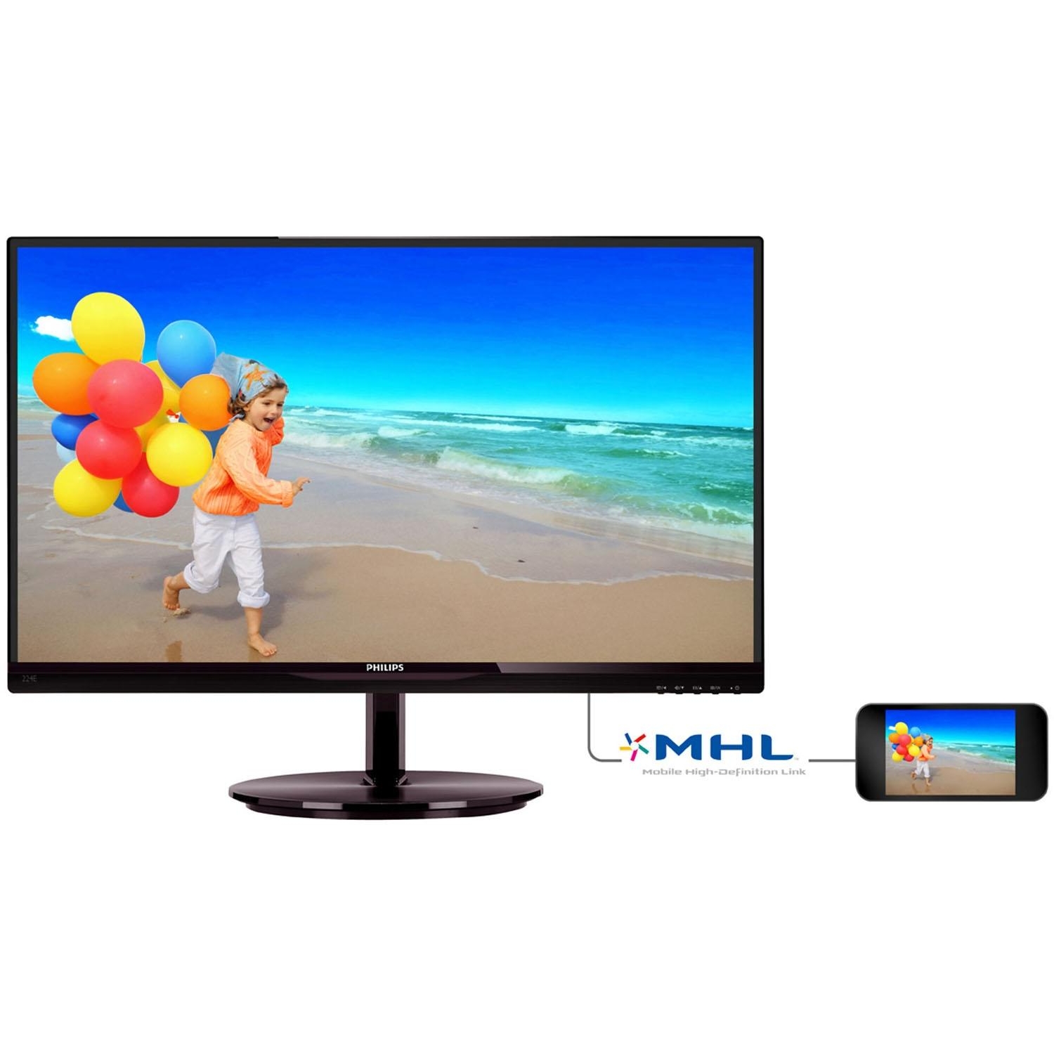 Монитор Philips AH-IPS 21.5'' Full HD 224E5QHSB 01, фото №5