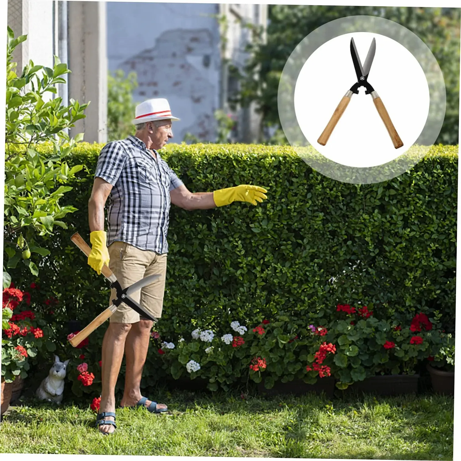 Садові ножиці Happyyami 1 шт дерев'яна ручка, фото №5