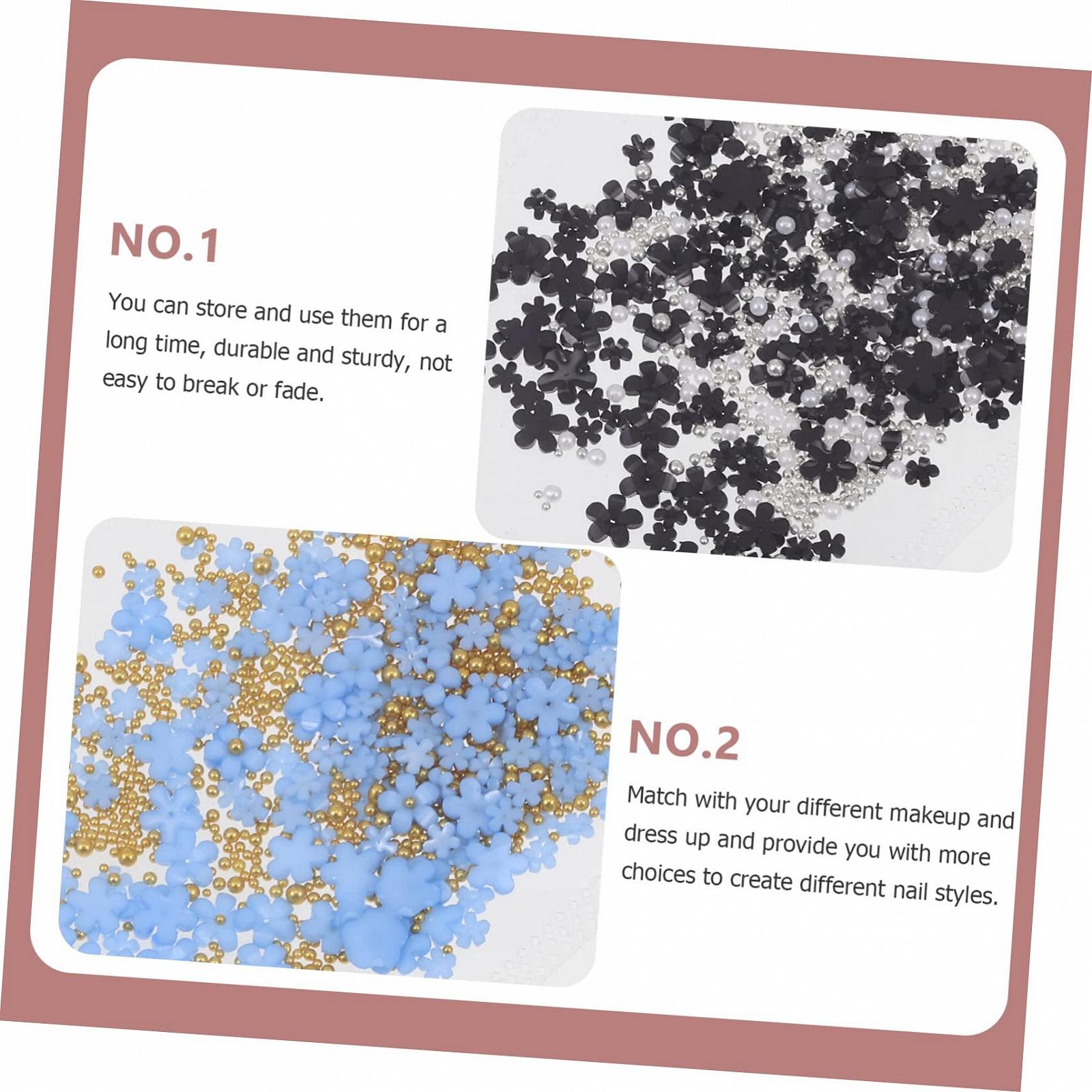 Украшения для ногтей FRCOLOR 5 шт Цветы для декора ногтей Сменные украшения для ногтей Серебряные бусины, фото №6