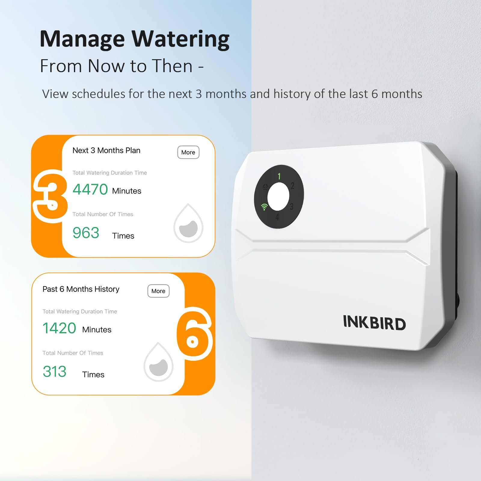 Контроллер, таймер системы полива Inkbird IIC-400 WiFi 4 зоны, фото №7