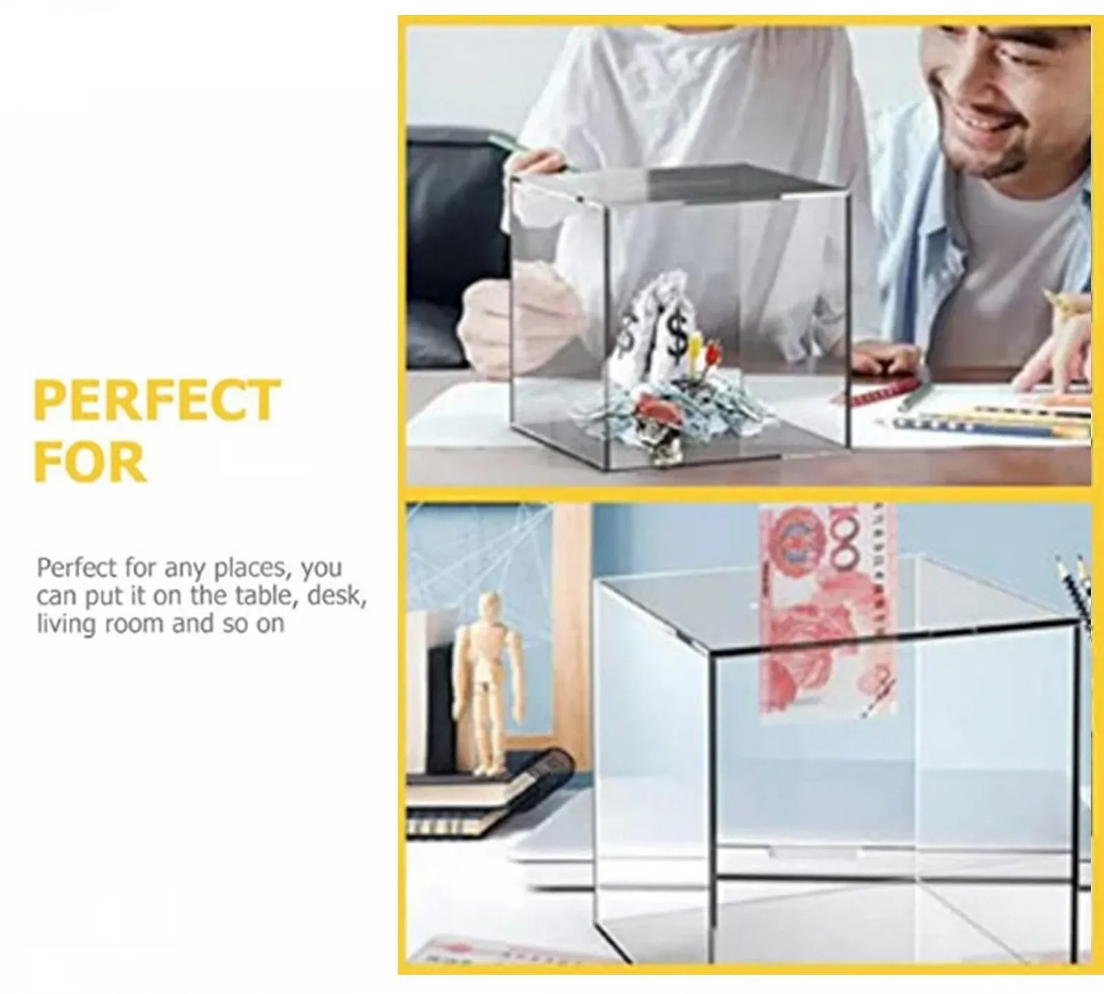 Скарбничка Square Savings Unopenable Large акрилова прозора, фото №4