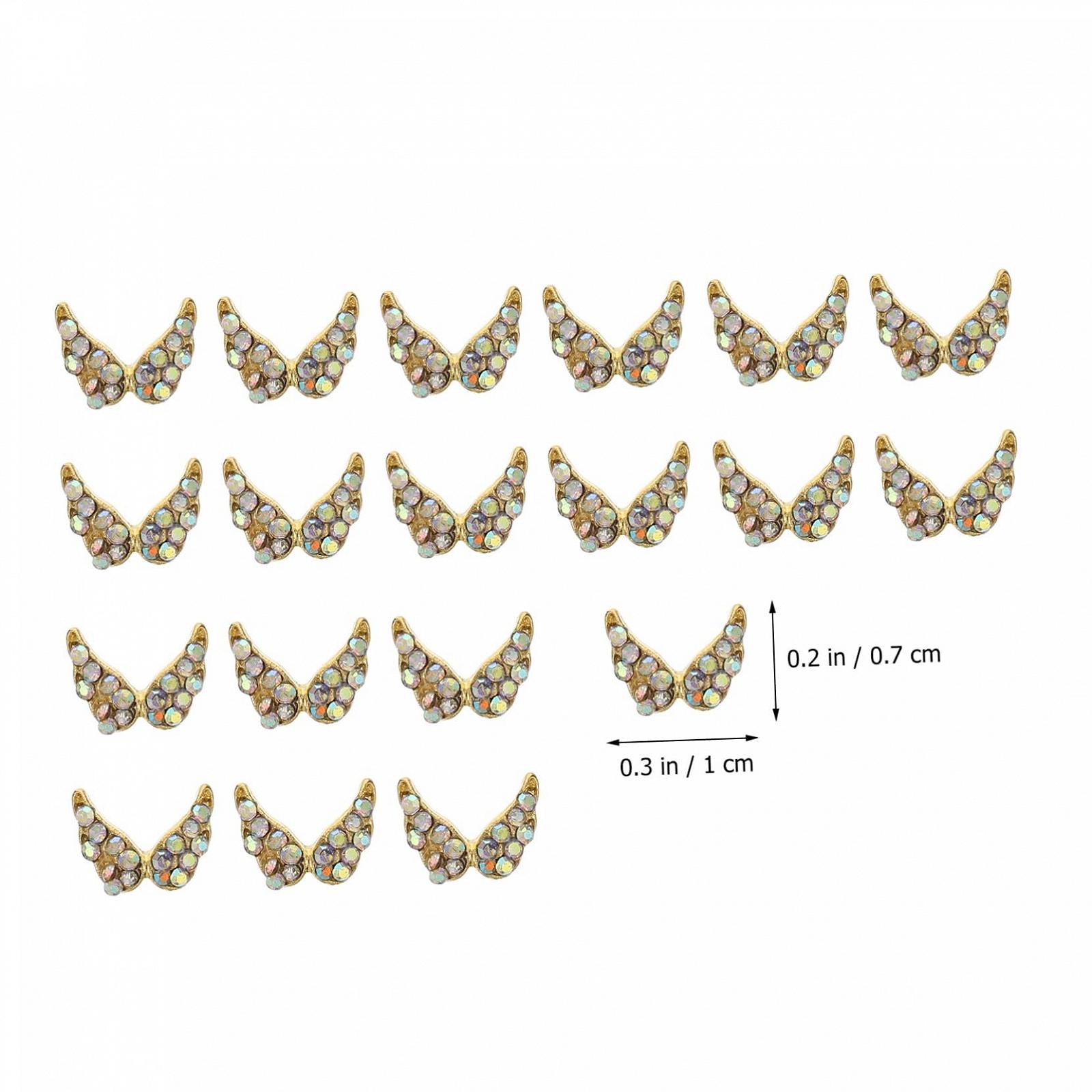 Украшения для ногтей Крылья Healeved, 20 шт, блестящие стразы для маникюра, DIY дизайн ногтей для вечеринок и особых случаев, фото №4