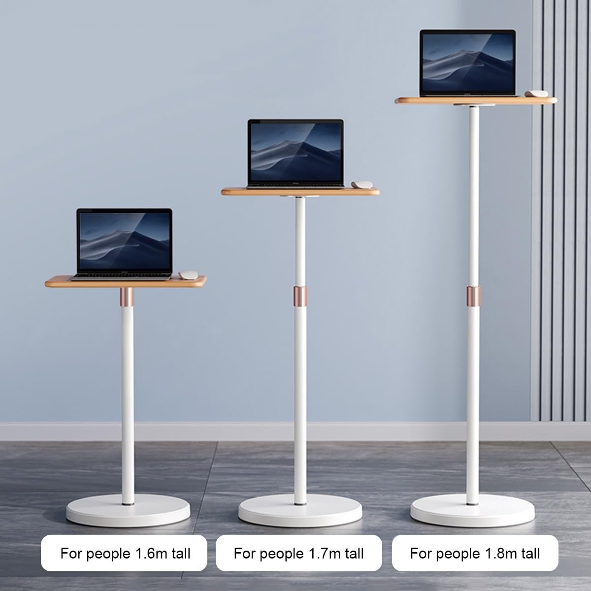 Підлогова Стійка для Проєктора Ноутбука Регульована Висота для Сидіння або Стояння в Офісі 70-120 см, фото №2
