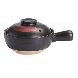 Глиняний горщик Toyvian термостійкий для газової плити Чорний з червоним малюнком - Фото 1