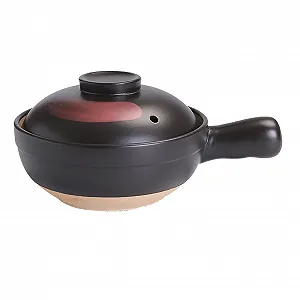 Глиняный горшок Toyvian термостойкий для газовой плиты Черный с красным рисунком - Фото 1