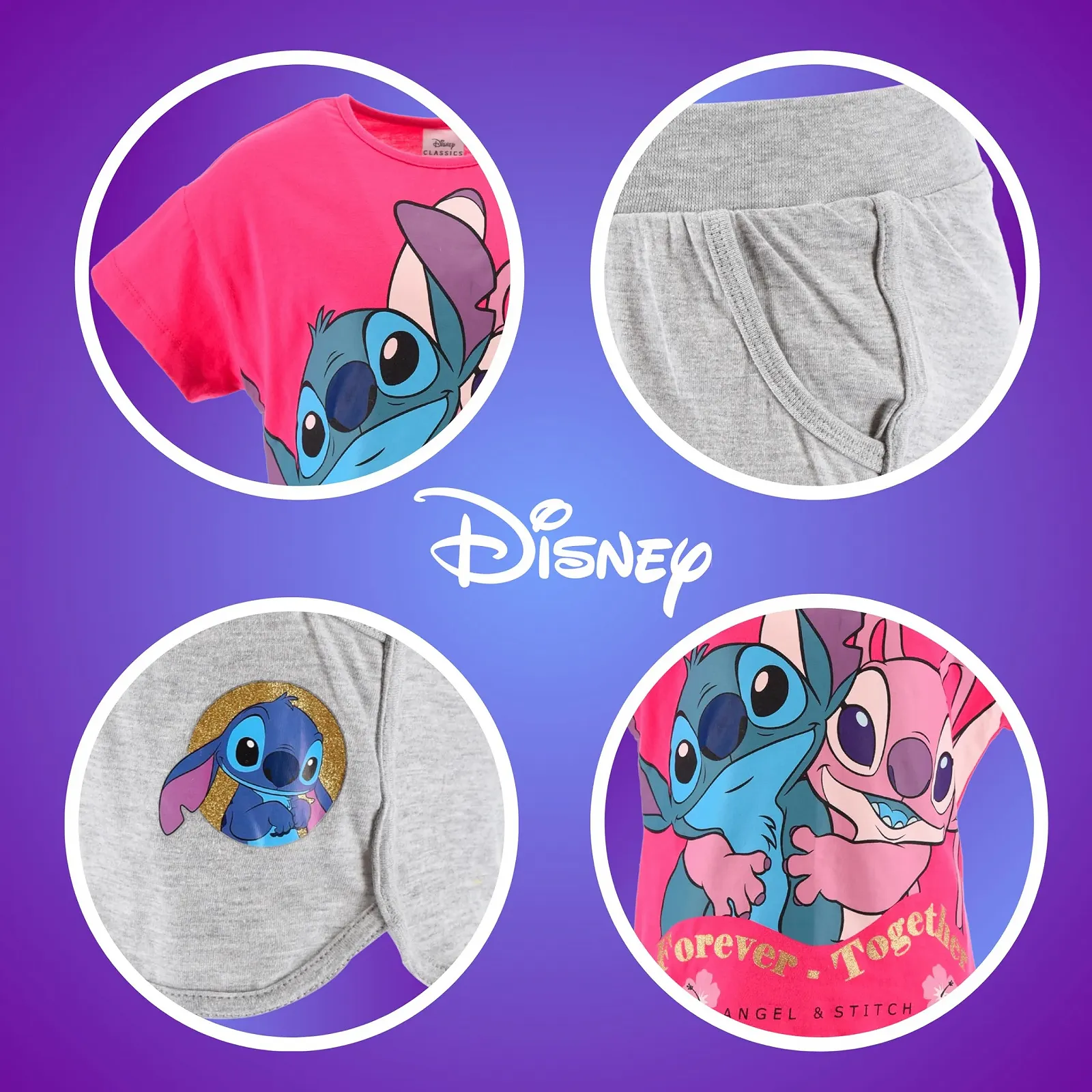 Комплект Бавовняний Disney Stitch & Angel для Дівчаток Літній Forever Together, фото №6 Комплект Бавовняний Disney Stitch & Angel для Дівчаток Літній Forever Together, фото №6