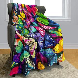 Одеяло YISUMEI 150 x 200 см Разноцветная бабочка Красота Натуральный флис synthetic.ua - Фото 1