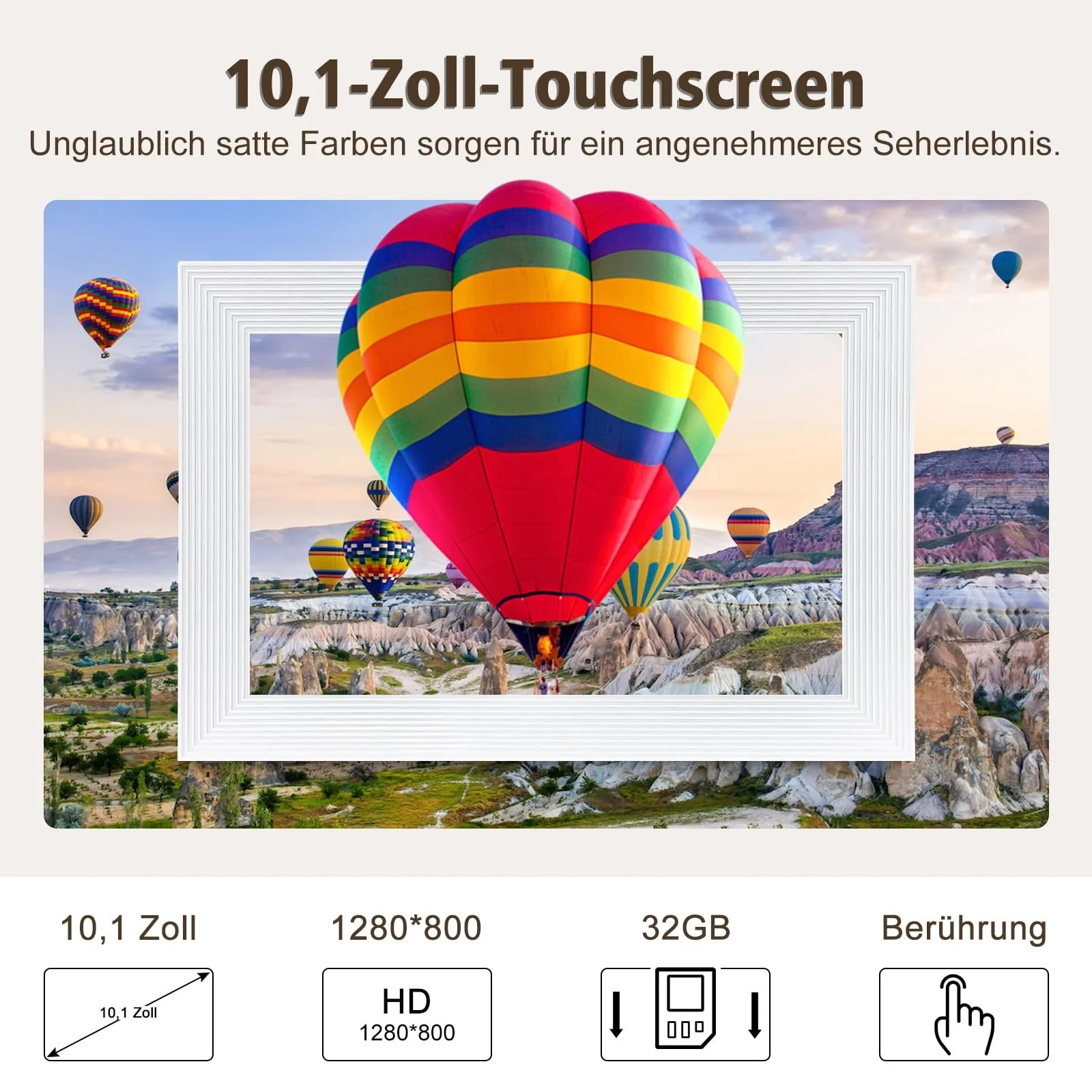 Цифровая фоторамка Frameo WLAN 10.1" IPS 1280 x 800 32 GB White, фото №2