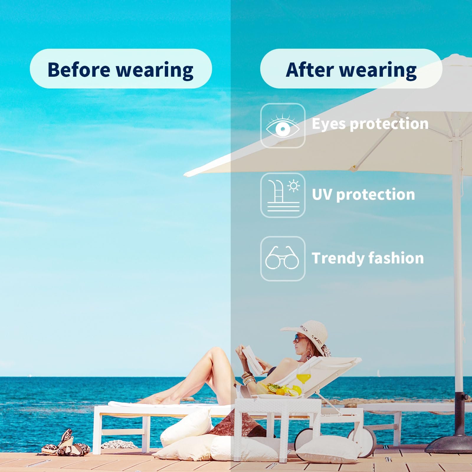 Сонцезахисні окуляри XWCHASA Великі Жіночі Класичні Трендові Вінтажні Модні, фото №6