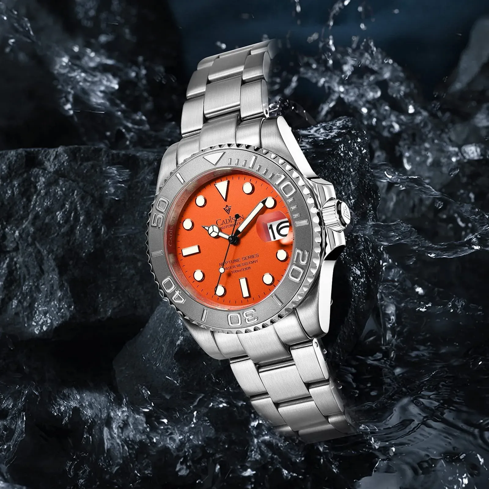 Часы автоматические CADISEN Design мужские механические Homage нержавеющая сталь водонепроницаемые сапфировое стекло наручные GMT, фото №5 Часы автоматические CADISEN Design мужские механические Homage нержавеющая сталь водонепроницаемые сапфировое стекло наручные GMT, фото №5