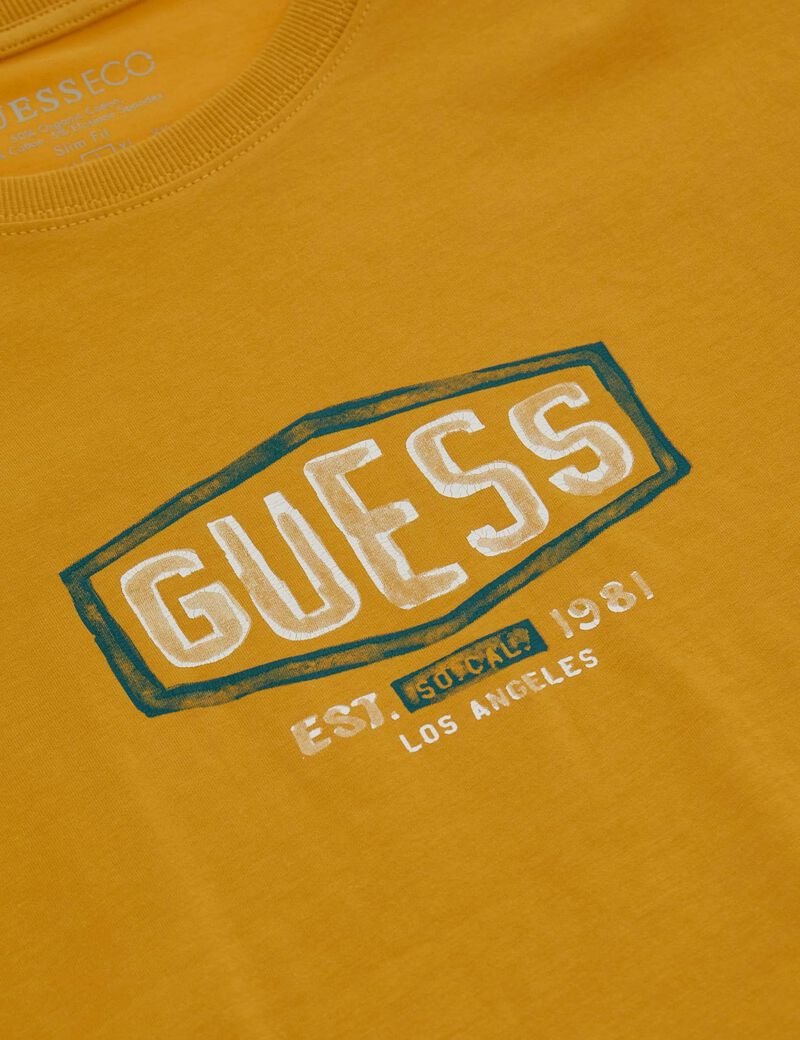 Мужская футболка Guess Jeans, оранжевая, L, фото №2 Мужская футболка Guess Jeans, оранжевая, L, фото №2