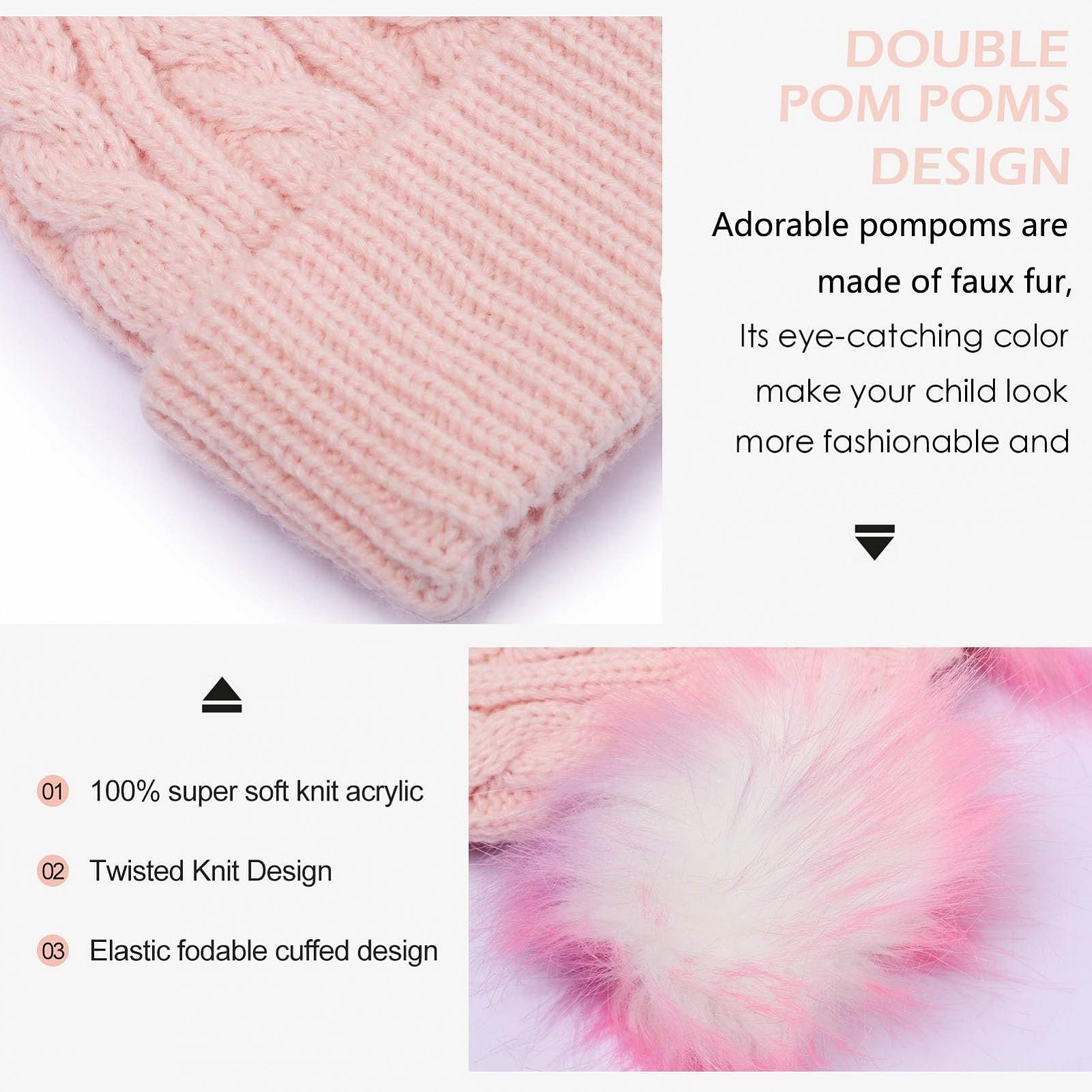 Шапка-біні CHUANGLI Дитяча для дівчат, тепла, на флісовій підкладці, фото №5