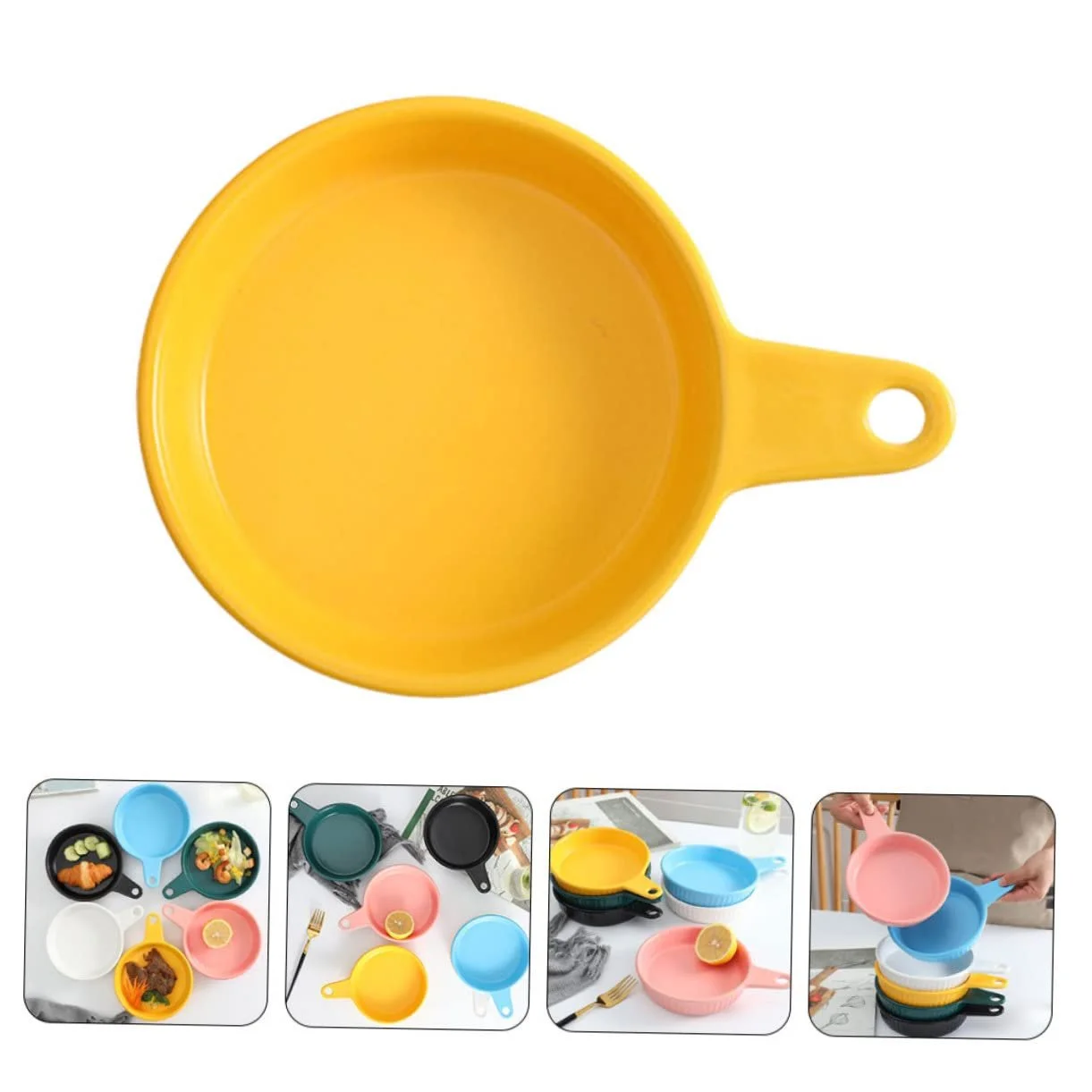 Форма для запікання керамічна з ручкою для хліба та запіканок Жовтий, фото №7