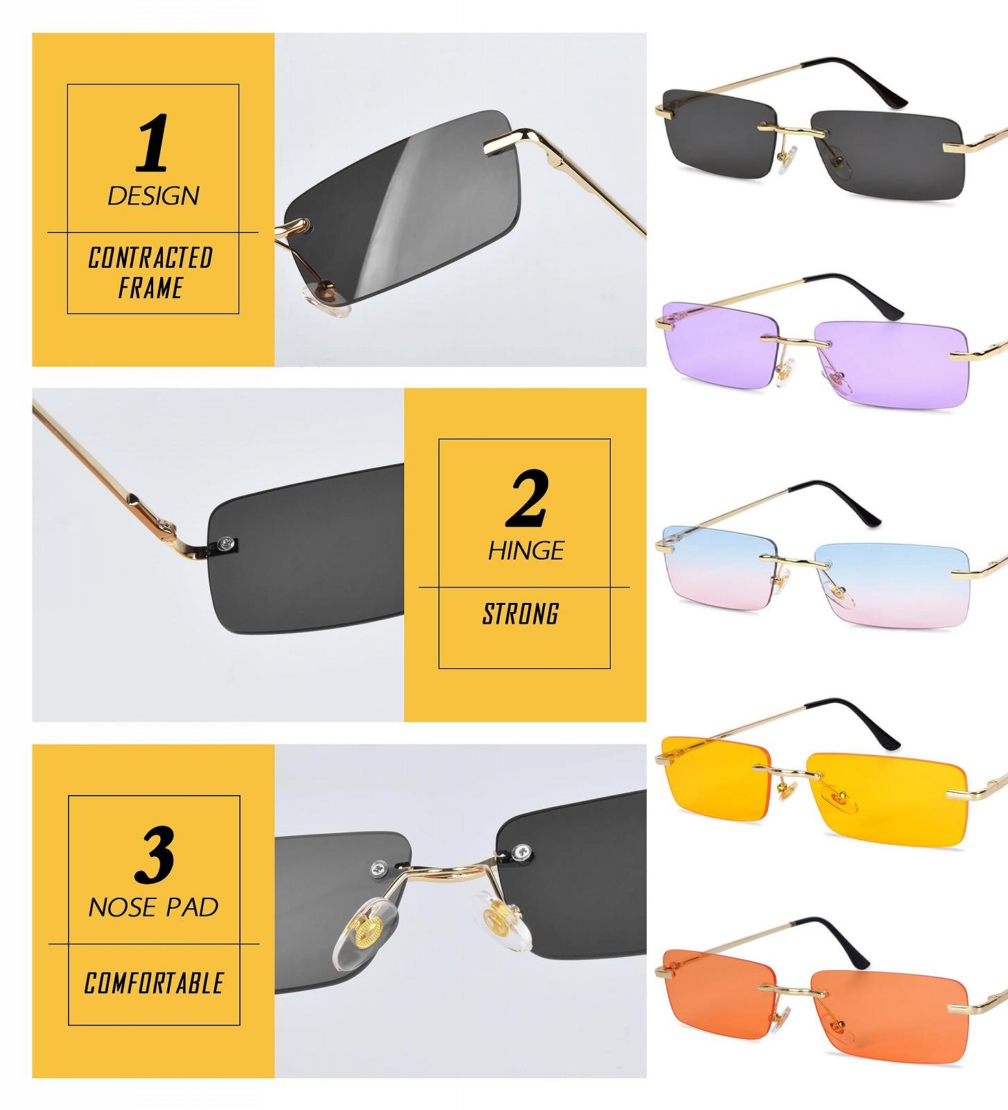 Сонцезахисні окуляри Без оправи besbomig Ретро, фото №5