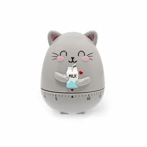 Купить Кухонный таймер Legami Kitty 60 минут 6 см x 8 см Серый - Фото 1 Кухонный таймер Legami Kitty 60 минут 6 см x 8 см Серый - Фото 1