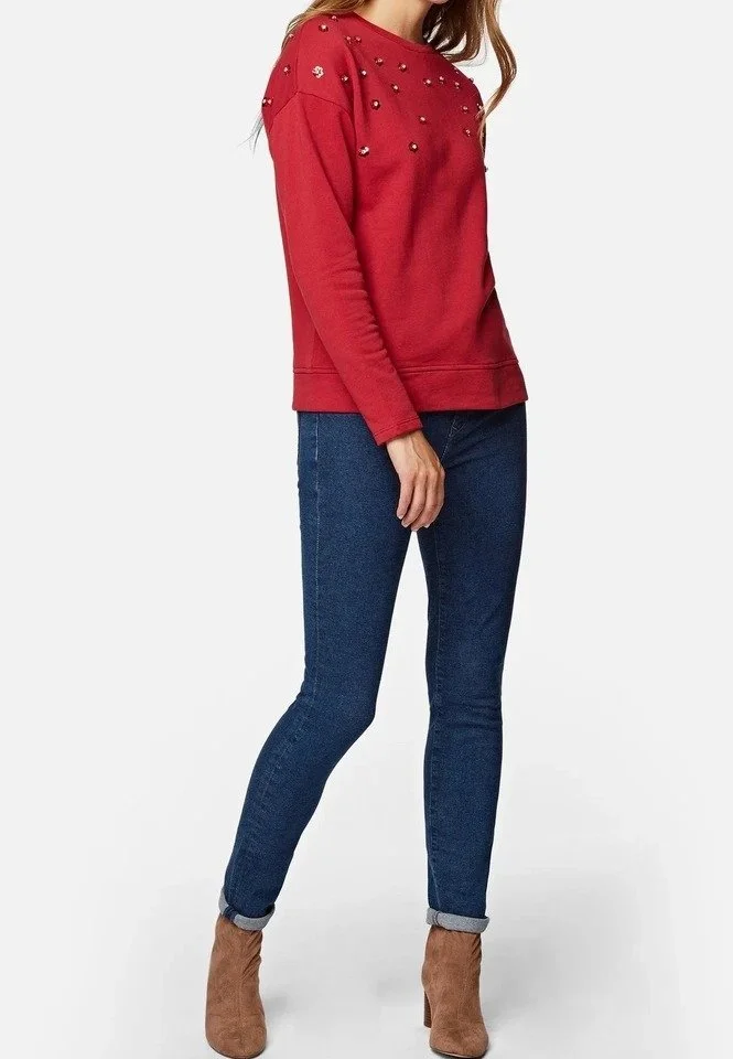 Женская толстовка MAVI STUD DETAIL SWEATSHIRT Rio Red - M, фото №2 Женская толстовка MAVI STUD DETAIL SWEATSHIRT Rio Red - M, фото №2