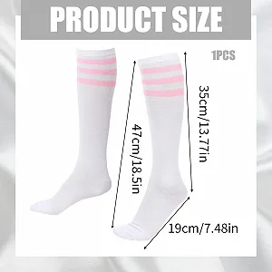 Полосатые гетры Повседневные полосатые футбольные носки Полосатые носки для женщин девушек synthetic.ua - Фото 1