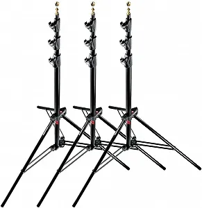 Комплект із 3 студійних стійок Manfrotto 1004BAC-3 Чорний - Фото 1