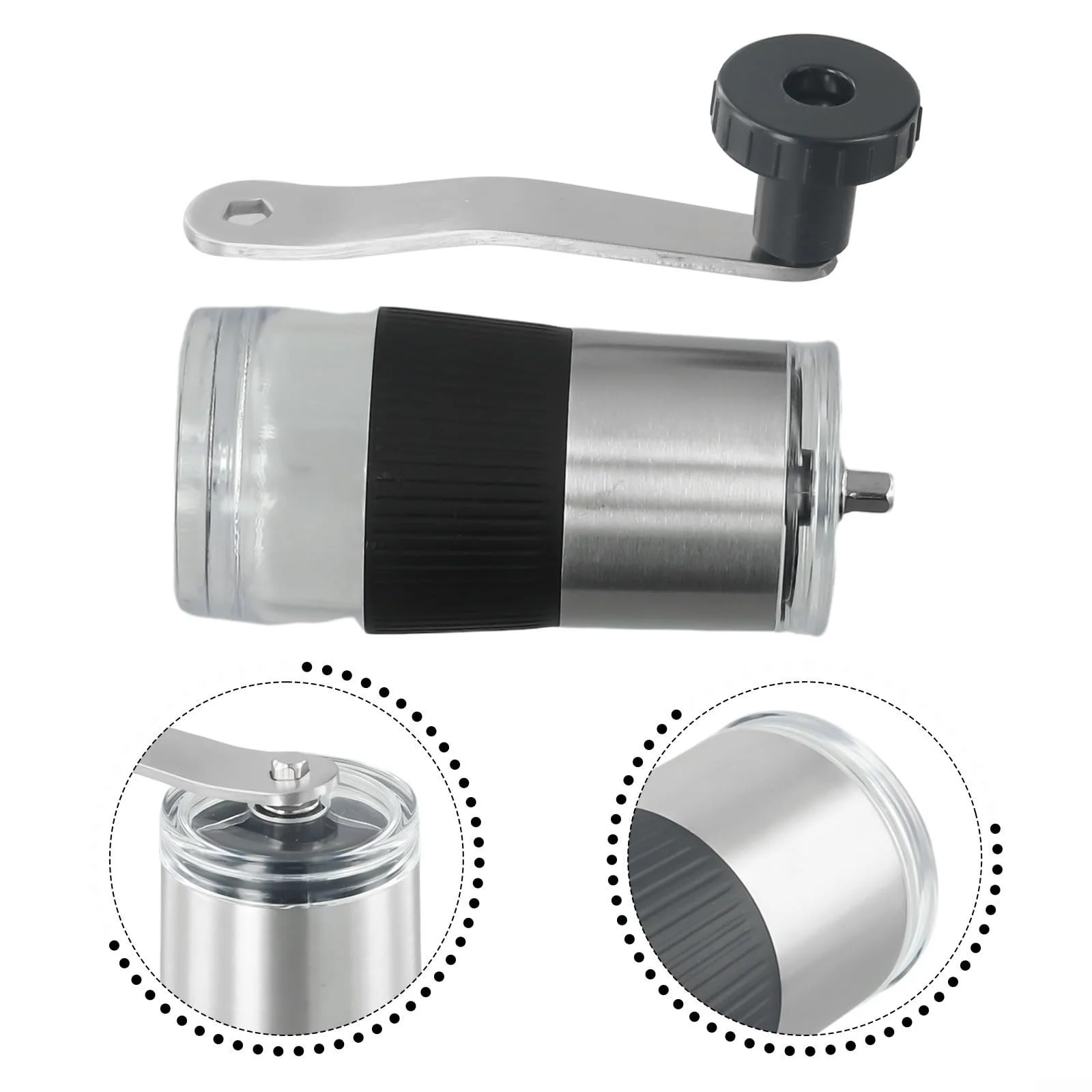 Кофемолка ручная, Espresso Grinder, портативная, с регулируемыми параметрами помола, серебряная, фото №5 Кофемолка ручная, Espresso Grinder, портативная, с регулируемыми параметрами помола, серебряная, фото №5