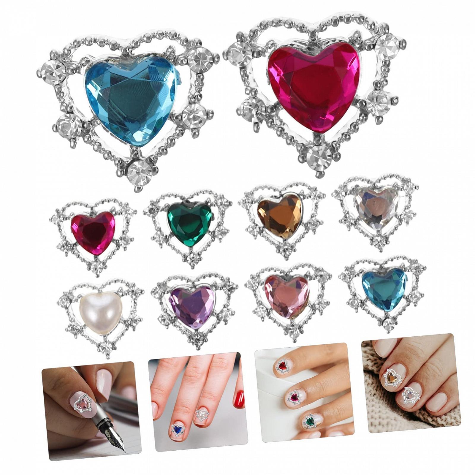 Стразы Форма Сердца Healvian 50шт. Разные Цвета, фото №4