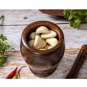 Ступка Дерев'яна для часнику, Прямокутна, дерев'яний товкачик synthetic.ua - Фото 1