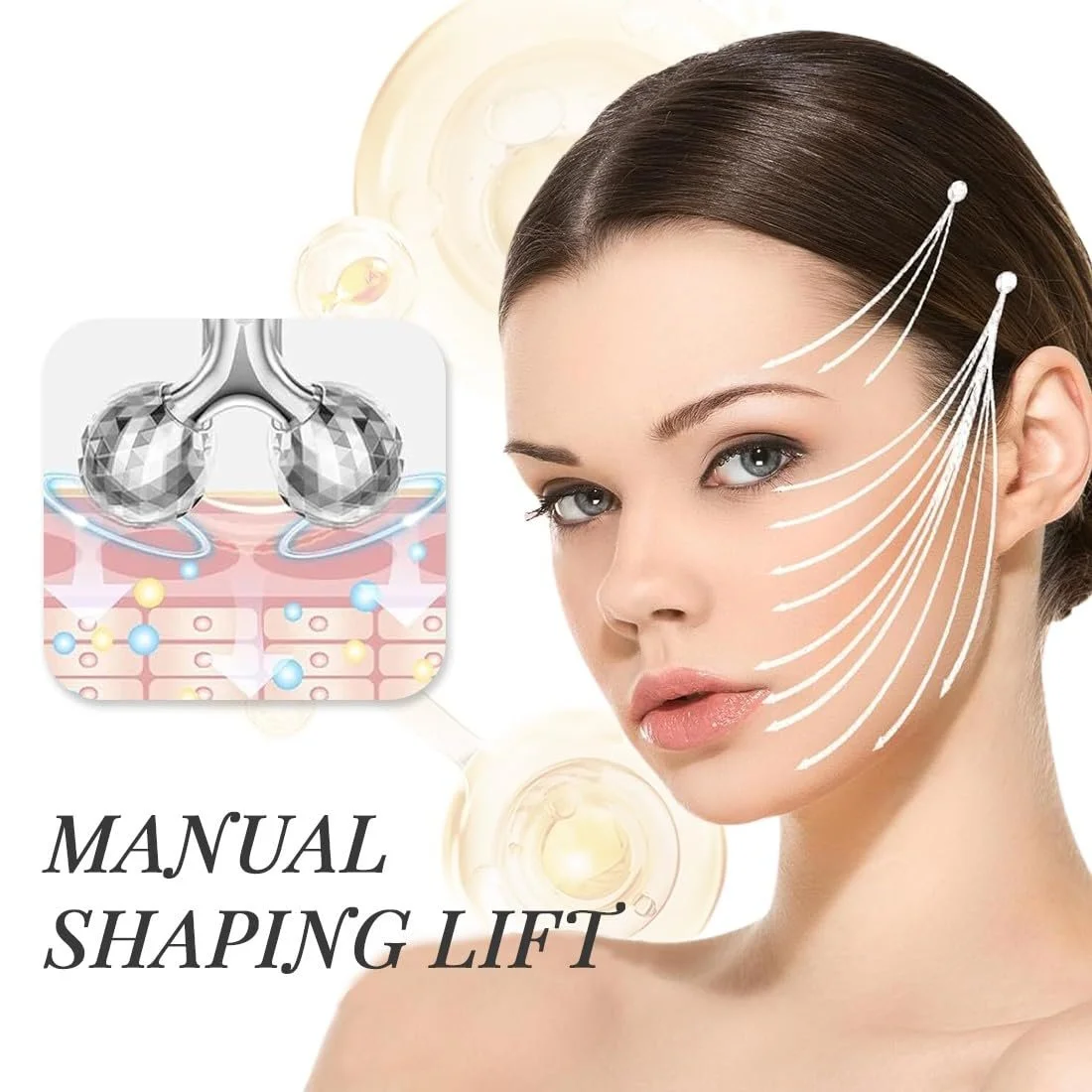 Масажер 3D KUMSODE для обличчя, ролик для схуднення тіла, з обертанням на 360°, фото №3