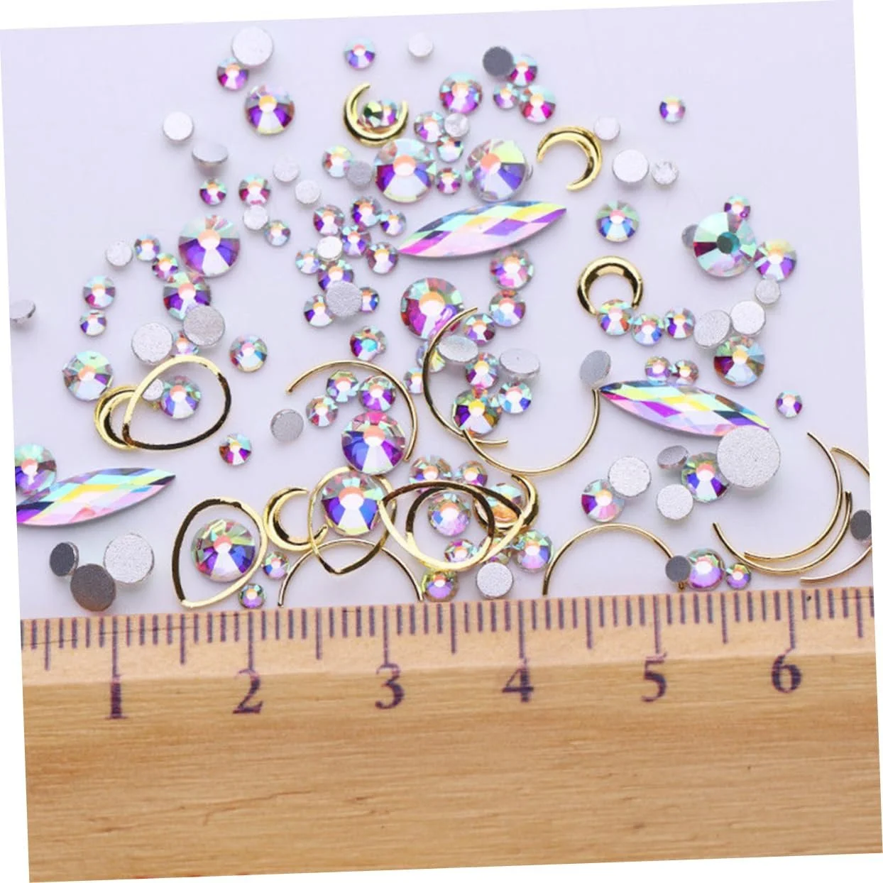 Украшения для ногтей Стразы FRCOLOR 4 коробки, украшения для ногтей, металлические кольца в форме гвоздей, маленькая черная бутылка, фото №5