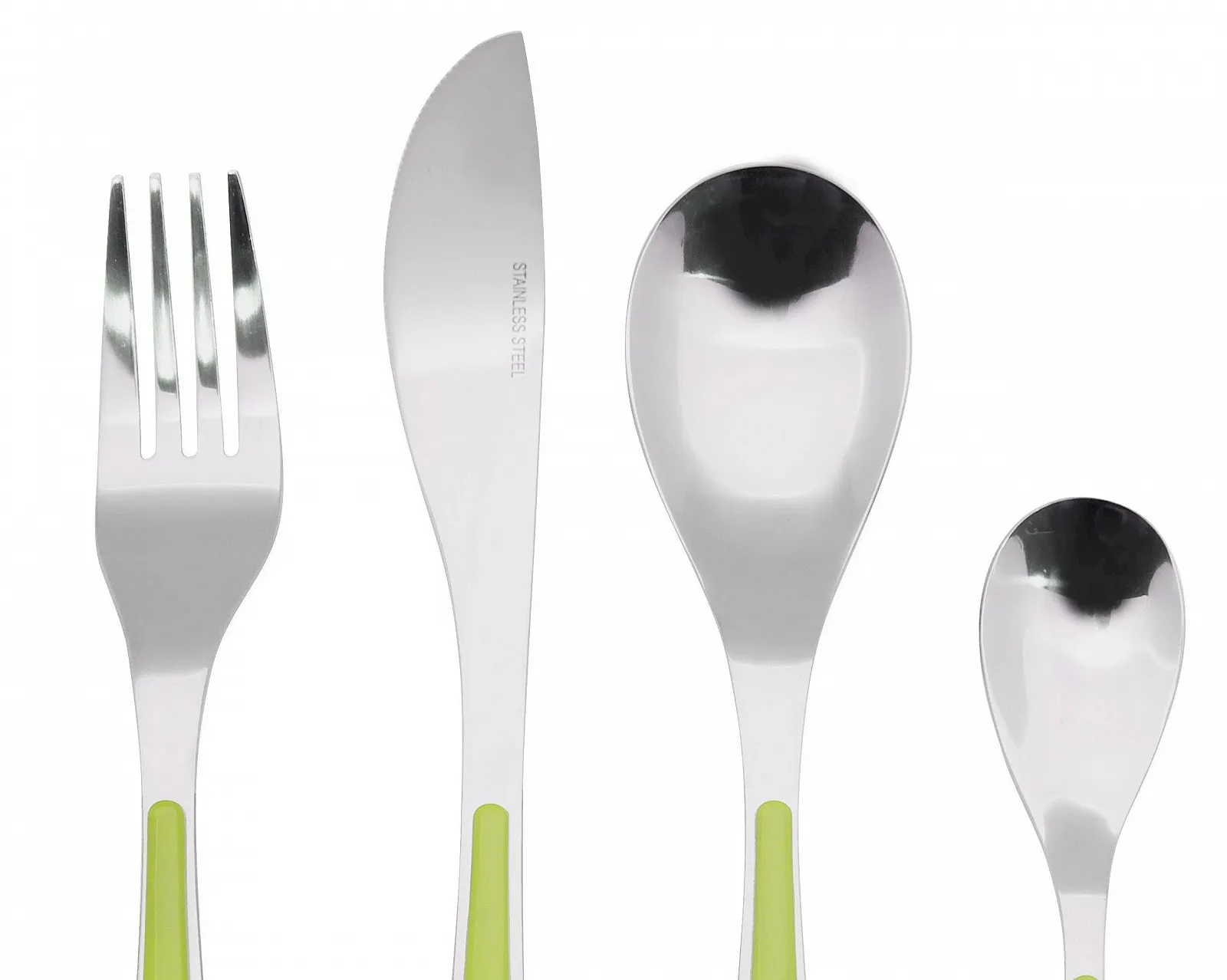 Набір столових приборів EXZACT 24 предмети, нержавіюча сталь, зелені ручки, фото №4