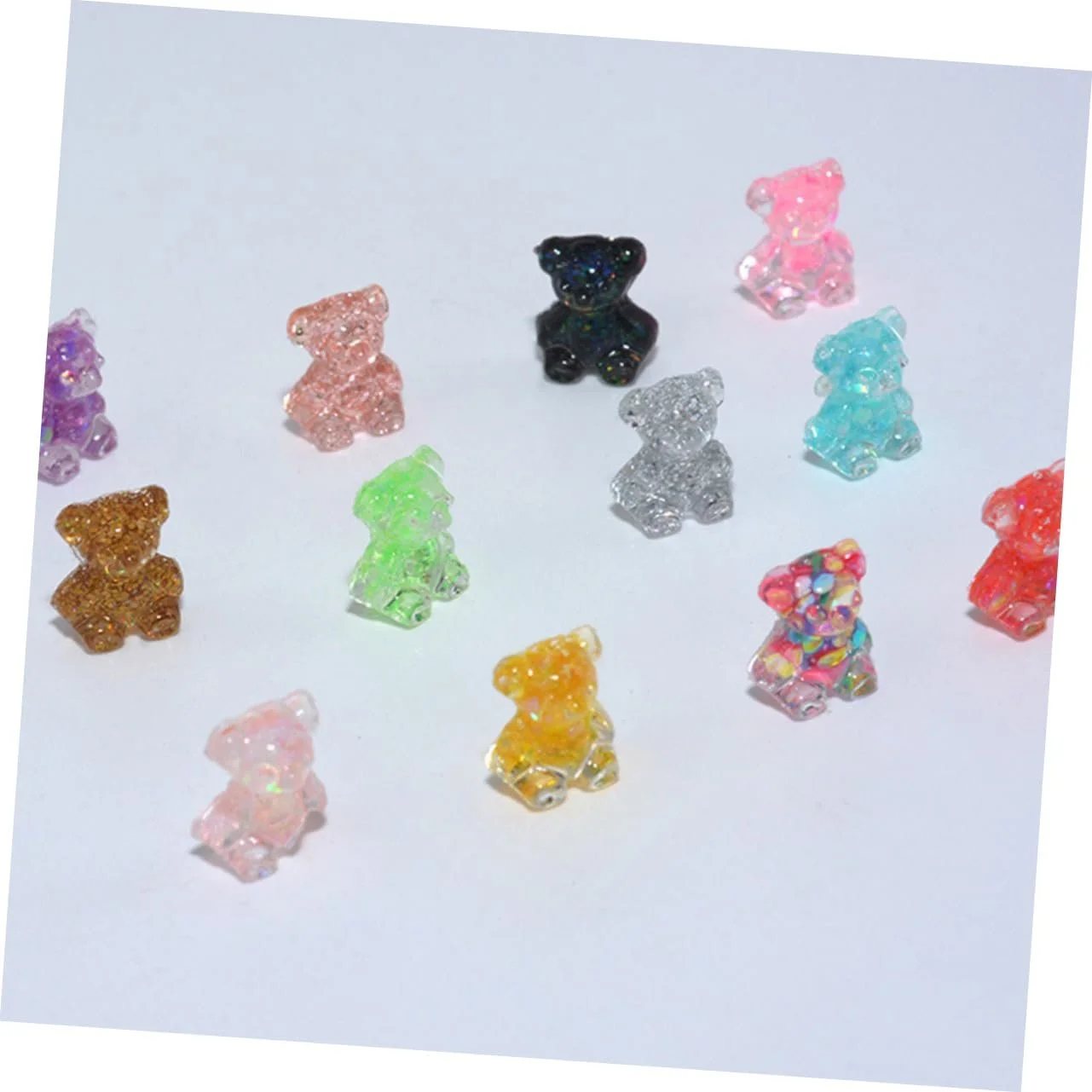 Прикраса для нігтів PLAFOPE, 100 шт, ведмедики з мультфільмів, смола, різнокольорові, фото №3