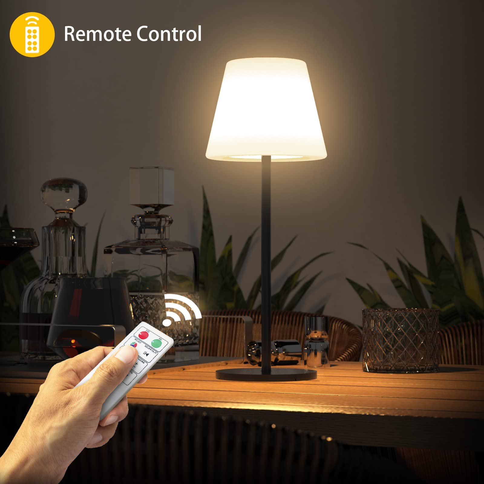 Настільна лампа Solar Вулична Датчик світла Димована RGB LED Бездротова Регульована висота 27/41 см, фото №4