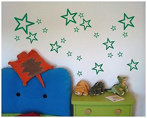 Наклейка на стіну Samunshi Stars Set Outline 14 x 2.5 см, 6 x 5 см, 2 x 7.5 см, 1 x 10 см, Золотистий synthetic.ua - Фото 1