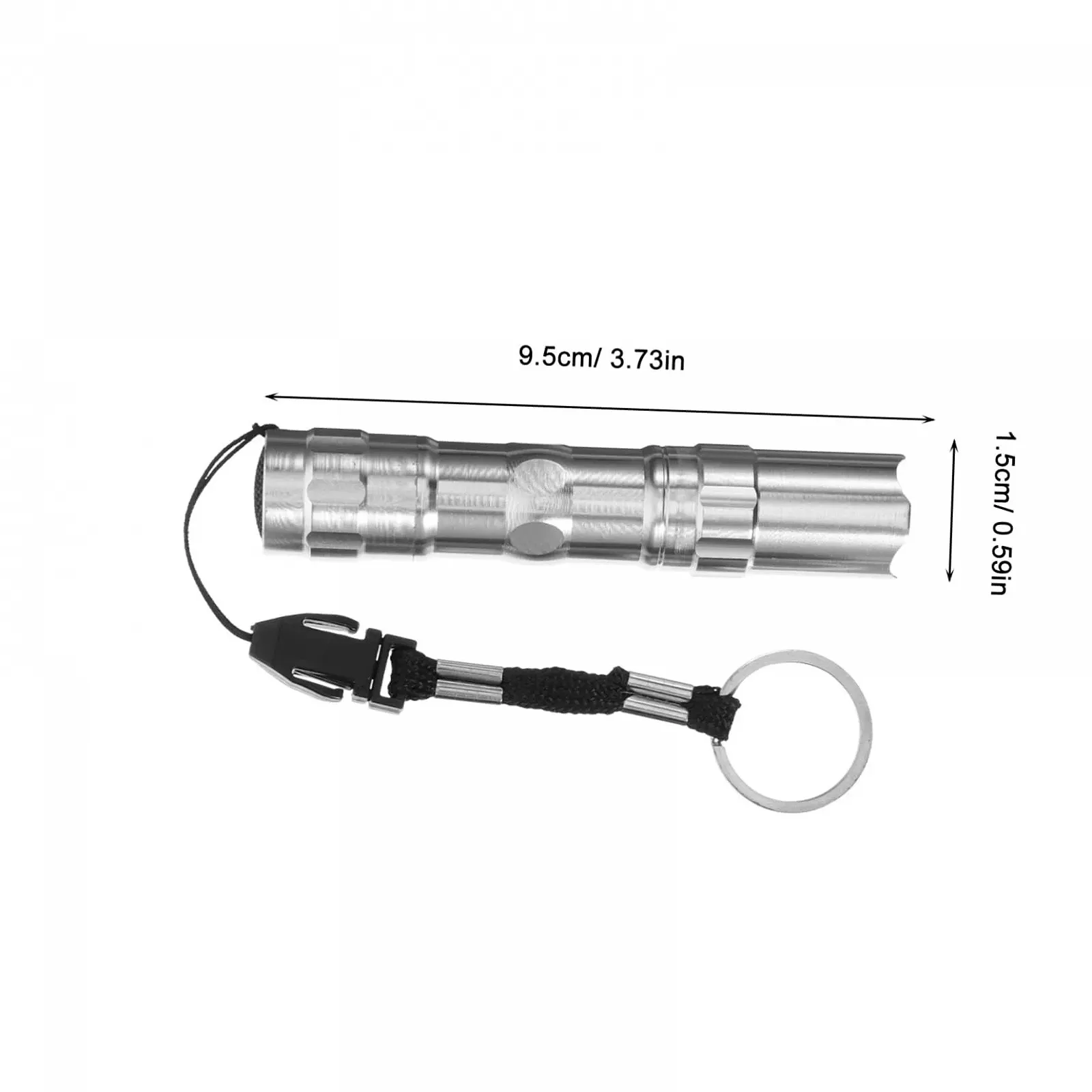 Ліхтарик кишеньковий водонепроникний легкий ударостійкий з алюмінієвого сплаву аварійний портативний для кемпінгу та походів чорний/срібний, 2 шт. в упаковці, фото №2