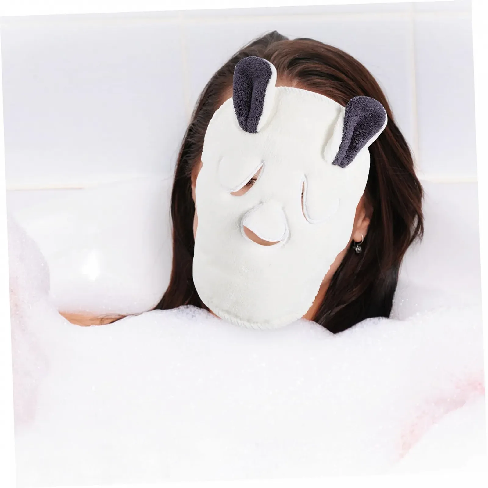 Маска для лица CALLARON Cartoon, Увлажняющая маска-полотенце для теплых компрессов, Плотный флис для ежедневного ухода за кожей и расслабления, фото №6