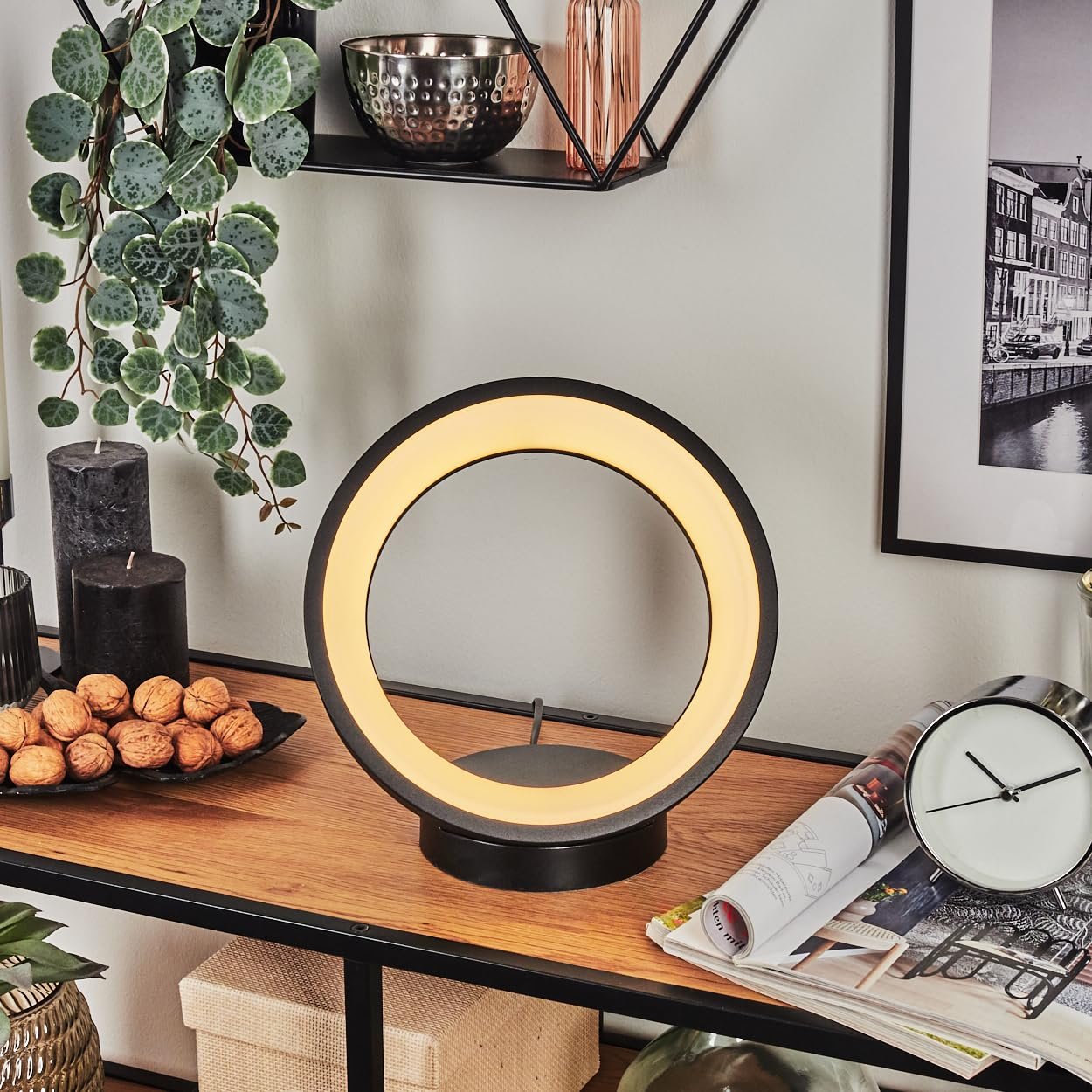 Світлодіодна настільна лампа HOFSTEIN Delor Smart Home RGB CCT метал/пластик Чорна/Біла, фото №8