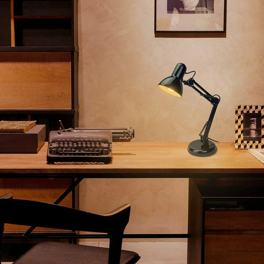 Настільна лампа da LIGHT Retro Метал Шарнірний кронштейн 5.5 Вт LED E14 Чорна, фото №5