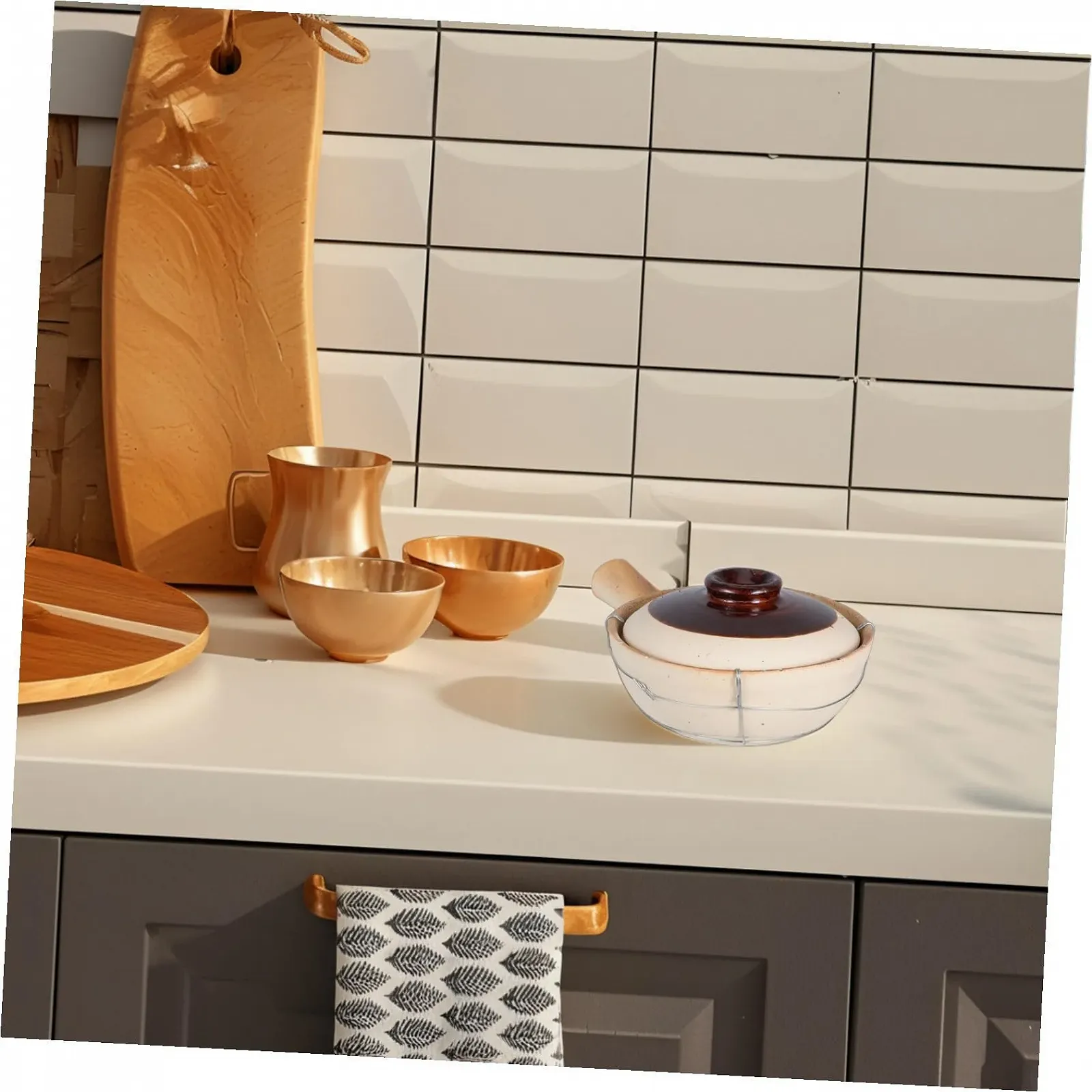 Горщик для запікання керамічний у китайському стилі з кришкою, фото №4