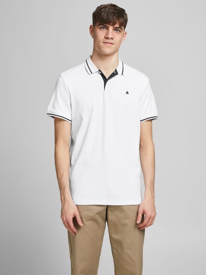 Поло JJEJERSEY POLO SS NOOS 12180891  Jack&Jones Білий 2XL, фото №2