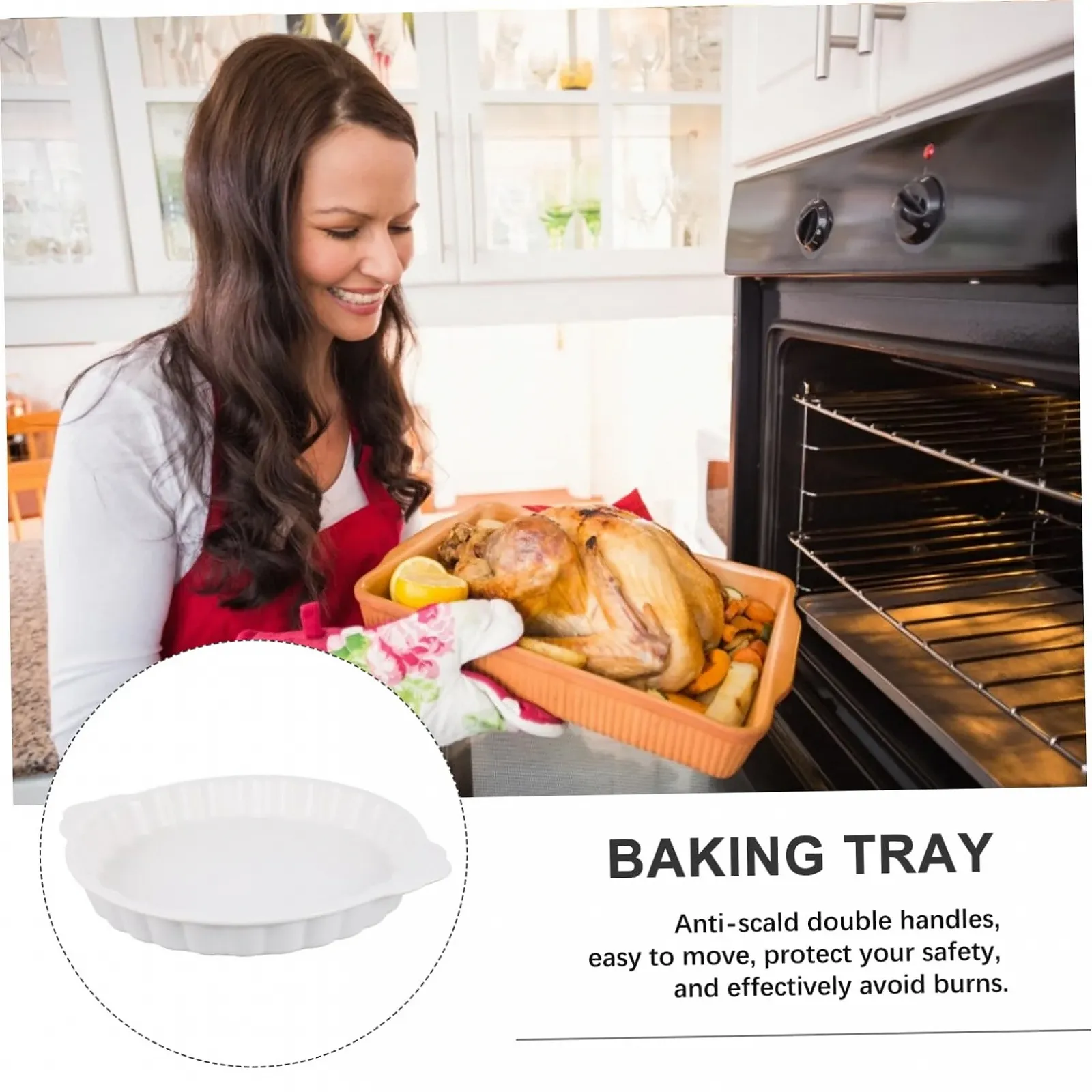 Форма для запікання VALICLUD керамічна з ручками Біла, фото №3 Форма для запікання VALICLUD керамічна з ручками Біла, фото №3