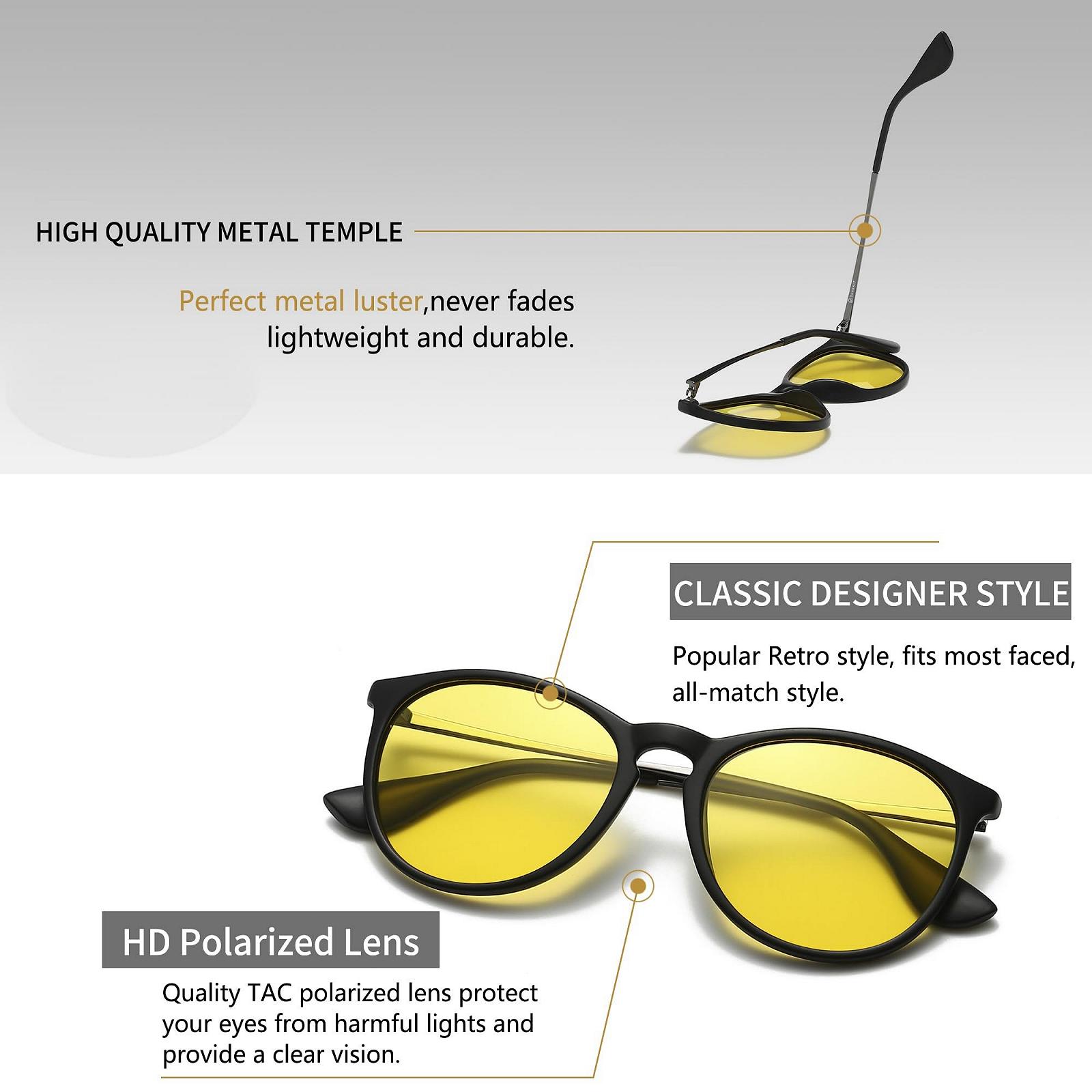 Сонцезахисні окуляри SUNGAIT SGT567SHKYSEU круглі вінтажні жіночі класичні ретро дизайнерські поляризовані Чорна оправа, фото №4