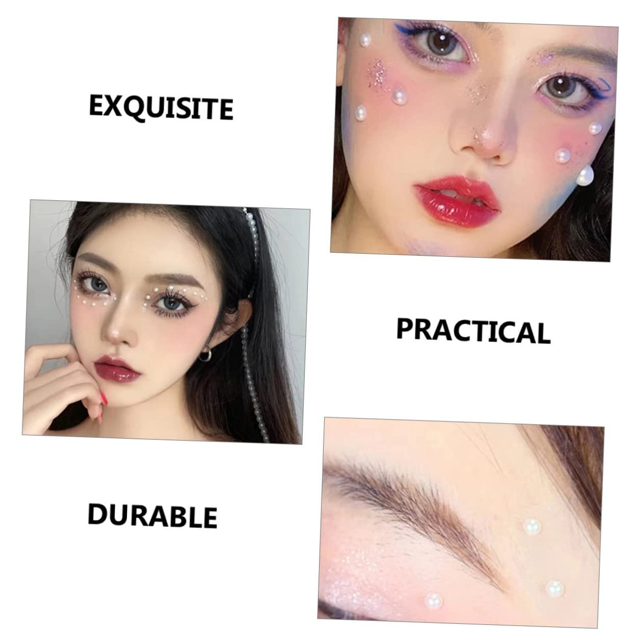 Наклейки з перлинами та стразами 6 аркушів, перлинні для макіяжу, самоклеючі прикраси для декорування обличчя, фото №3 Наклейки з перлинами та стразами 6 аркушів, перлинні для макіяжу, самоклеючі прикраси для декорування обличчя, фото №3