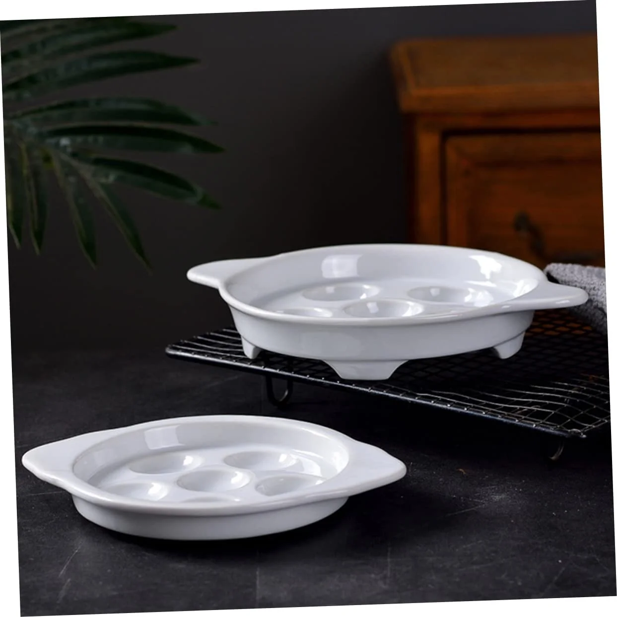 Форми для запікання VALICLUD керамічні з ручками для равликів та морепродуктів Набір з 2 шт., фото №2 Форми для запікання VALICLUD керамічні з ручками для равликів та морепродуктів Набір з 2 шт., фото №2