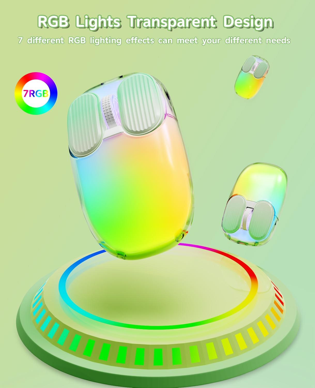 Мышь беспроводная MAMBASNAKE Игровая 1600 DPI Зеленый, фото №4