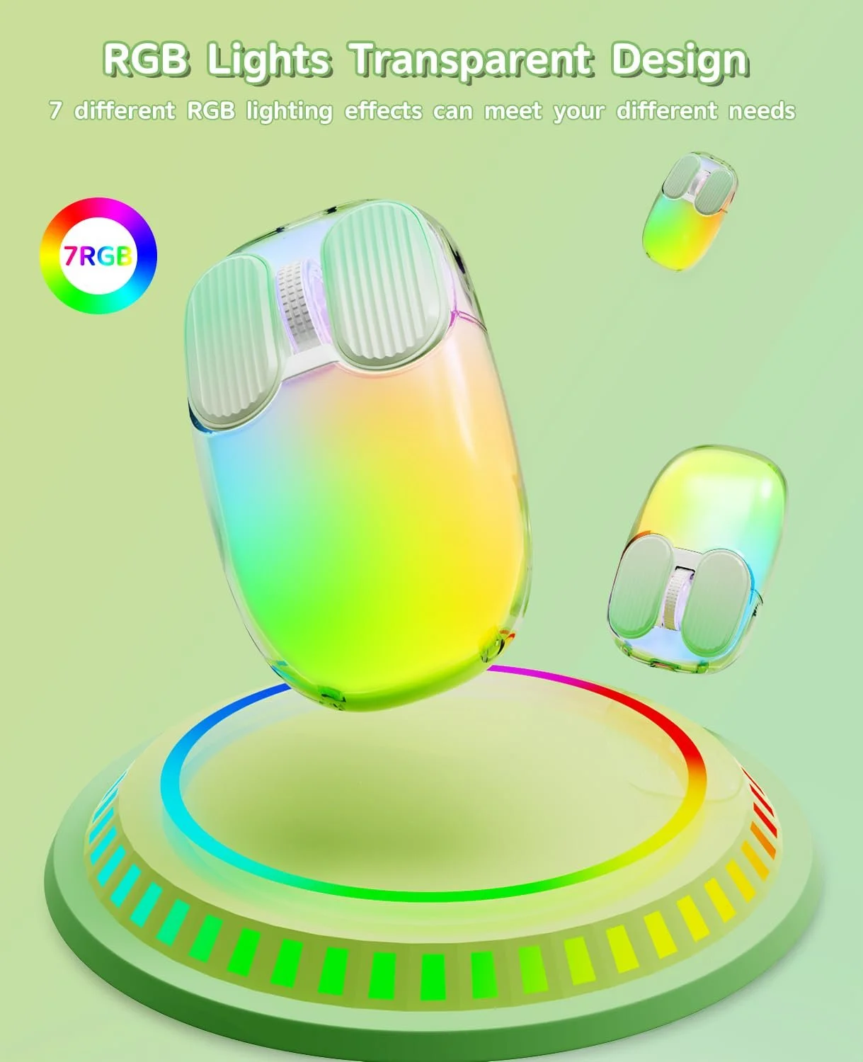 Мышь беспроводная MAMBASNAKE Игровая 1600 DPI Зеленый, фото №4