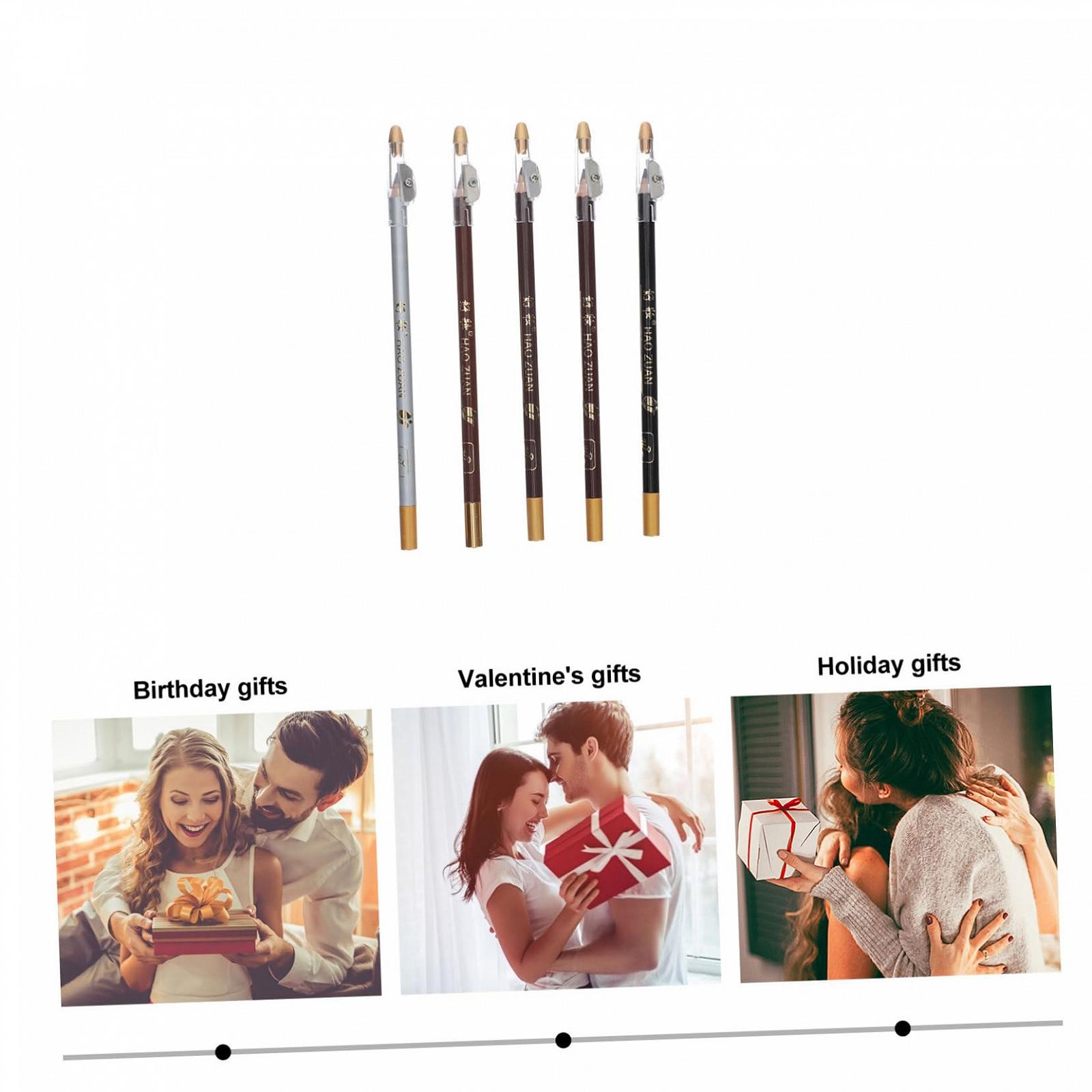 Олівець для брів Ipetboom Kajalstifte 5 шт з точилкою Бурий, фото №6