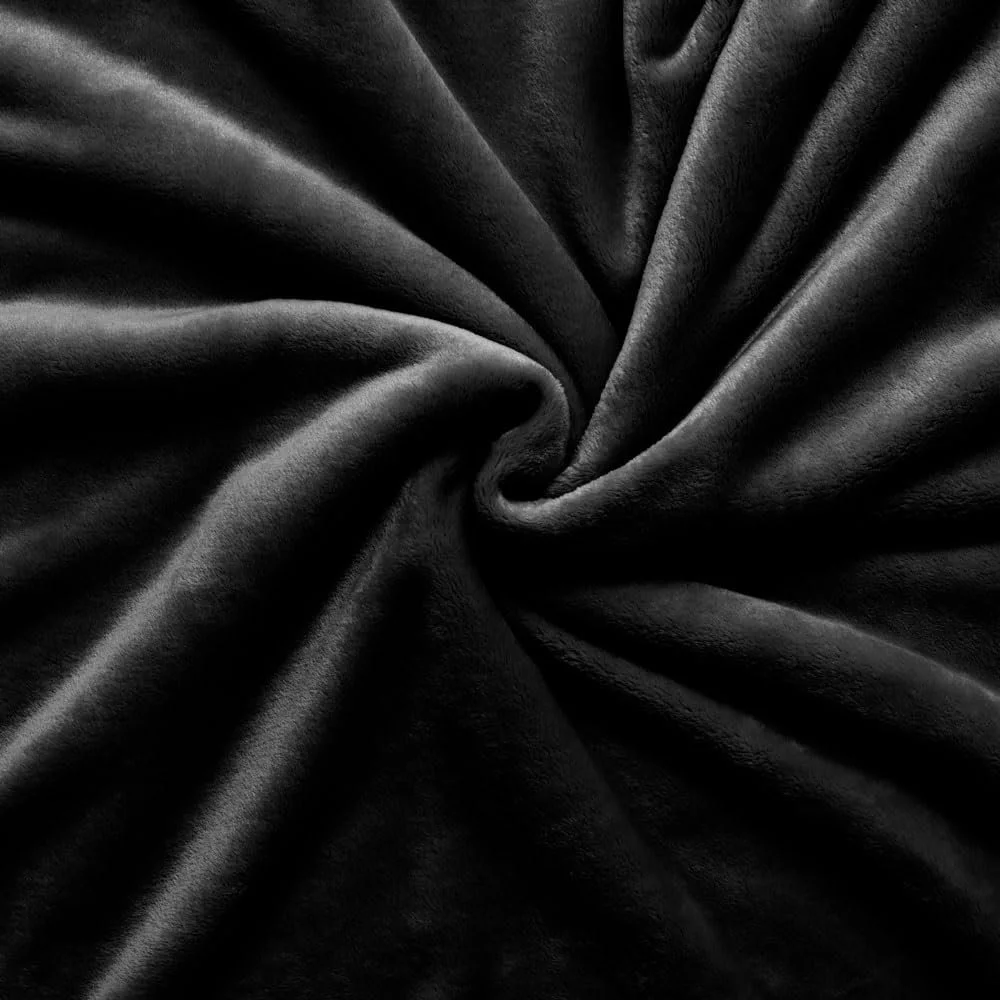 Покривало ESTELLA Polar Fleece М'яка Чорний Пухнастий Мікрофібра Фланель 150 x 200 см, фото №3