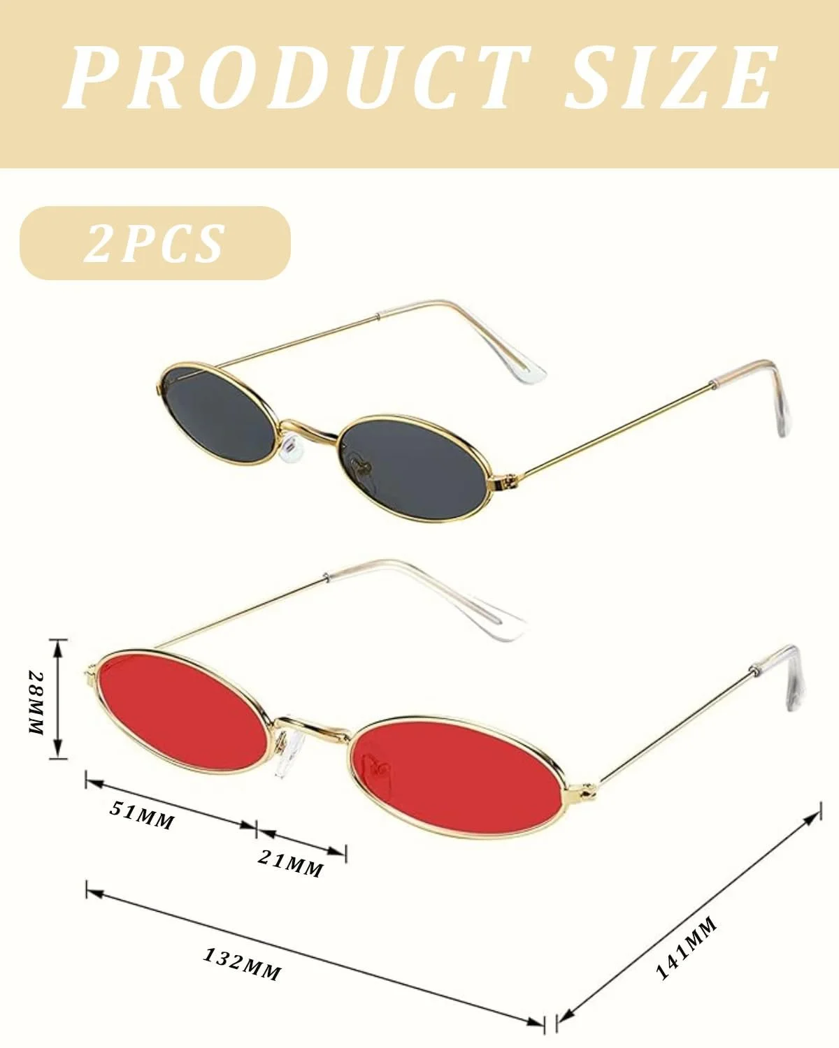 Солнцезащитные Очки Овальные KGDUYC Ретро, фото №2